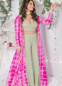 Full Stitched Three Piece Embroidery Work Palazzo Set (Rs.499/-)