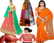 Saree, Lehenga Choli, Skirt, Blouse etc